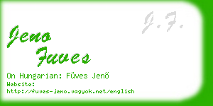 jeno fuves business card
