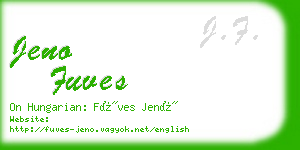 jeno fuves business card